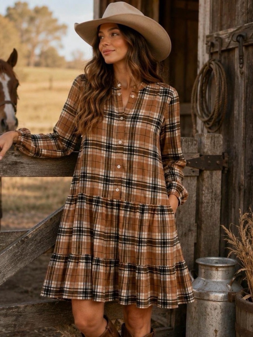 Gap plaid mini dress; size Large